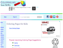 Tablet Screenshot of coloring.ws